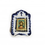 Киот с одной иконой, гжель "№1"